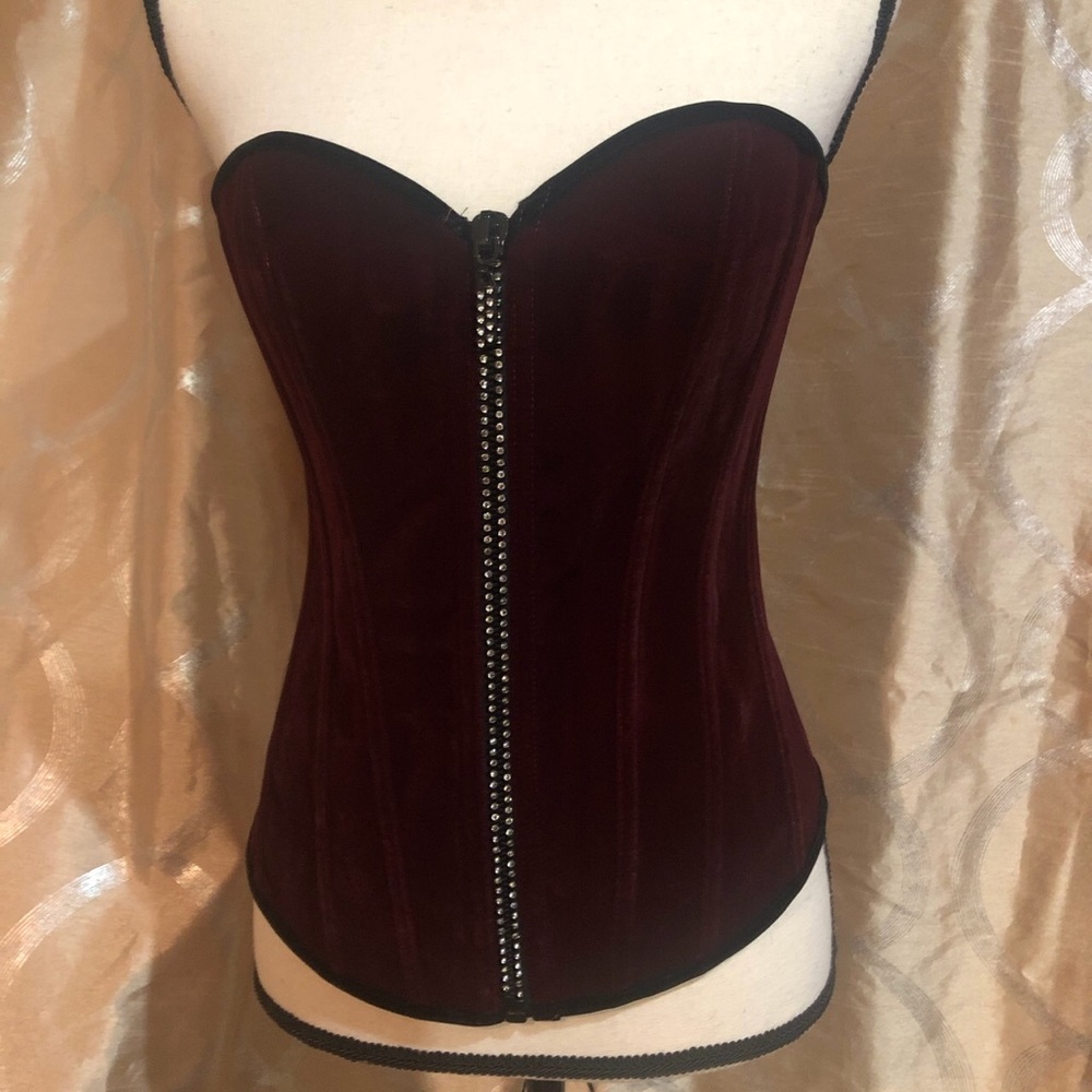 Sexy Velvet Burgundy Corset size medium
